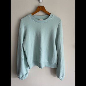 A New Day Light Blue Balloon Sleeve Crewneck